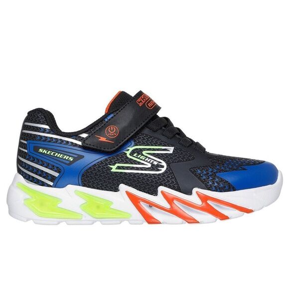 Skechers Boys Flex-Glow Bolt Light-Up Sneaker NWT Size 11 Black and Blue - Picture 6 of 10